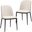 Tule Dining Side Chair Set of 2 with Velvet Seat and Steel Frame In Walnut and Beige