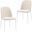 Tule Dining Side Chair Set of 2 with Velvet Seat and White Steel Frame In Beige and Natural