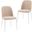 Tule Dining Side Chair Set of 2 with Velvet Seat and White Steel Frame In Natural Brown