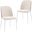 Tule Dining Side Chair Set of 2 with Velvet Seat and White Steel Frame In Walnut and Beige