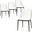 Tule Dining Side Chair Set of 4 with Leather Seat and Steel Frame In Black and White