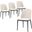 Tule Dining Side Chair Set of 4 with Velvet Seat and Steel Frame In Beige and Natural