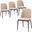 Tule Dining Side Chair Set of 4 with Velvet Seat and Steel Frame In Natural Brown