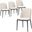 Tule Dining Side Chair Set of 4 with Velvet Seat and Steel Frame In Walnut and Beige