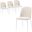 Tule Dining Side Chair Set of 4 with Velvet Seat and White Steel Frame In Beige and Natural