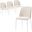 Tule Dining Side Chair Set of 4 with Velvet Seat and White Steel Frame In Walnut and Beige