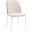 Tule Fabric Dining Side Chair with White Steel Frame In Walnut and Beige