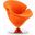 Tulip Swivel Accent Chair in Orange and Polished Chrome
