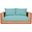 Tulum Water Resistant Fabric Outdoor Loveseat In Blue