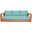 Tulum Water Resistant Fabric Outdoor Sofa In Blue