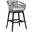 Tutti Frutti Indoor Outdoor Bar Height Barstool In Black Brushed Wood with Gray Rope