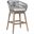 Tutti Frutti Indoor Outdoor Bar Height Barstool In Light Eucalyptus Wood with Gray Rope