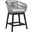 Tutti Frutti Indoor Outdoor Counter Height Bar Stool In Black Brushed Wood with Gray Rope