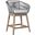 Tutti Frutti Indoor Outdoor Counter Height Bar Stool In Light Eucalyptus Wood with Gray Rope
