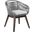 Tutti Frutti Indoor Outdoor Dining Chair In Dark Eucalyptus Wood with Gray Rope and Gray Cushion