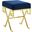 Twist Performance Velvet Bench In Gold Navy