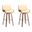 Tyler 26 Inch Counter Height Swivel Bar Stool Set of 2 In Cream and Walnut