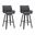 Tyler 26 Inch Counter Height Swivel Bar Stool Set of 2 In Gray and Black
