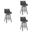 Tyler 26 Inch Counter Height Swivel Bar Stool Set of 3 In Gray and Black