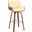 Tyler 30 Inch Bar Height Swivel Cream Faux Leather and Walnut Wood Barstool