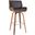 Tyler 26 Inch Counter Height Swivel Brown Faux Leather and Walnut Wood Bar Stool
