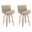 Tyler Counter Height Swivel Bar Stool Set of 2 In White Wash and Vintage Brown