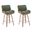 Tyler Counter Height Swivel Bar Stool Set of 2 In White Wash and Vintage Green
