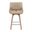 Tyler Counter Height Swivel Barstool with Wood Leg and Upholstery In Vintage Brown and Natural