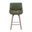 Tyler Counter Height Swivel Barstool with Wood Leg and Upholstery In Vintage Green and Natural