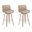 Tyler Swivel Bar Stool Set of 2 In White Wash and Vintage Brown
