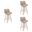 Tyler Swivel Bar Stool Set of 3 In White Wash and Vintage Brown