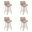 Tyler Swivel Bar Stool Set of 4 In White Wash and Vintage Brown