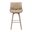 Tyler Swivel Barstool with Wood Leg and Upholstery In Vintage Brown and Natural
