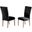 Tyrion Black Tufted Velvet Side Chair Set of 2 In Brushed Gold