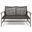 Unified Outdoor Wicker Loveseat with Wood Frame In Grey