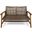 Unified Outdoor Wicker Loveseat with Wood Frame In Natural