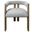 Upholstered Boucle Open Back Dining Arm Chair In Brown and Gray