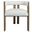 Upholstered Boucle Open Back Dining Arm Chair In Ivory and Brown