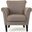 Upholstered Club Chair with Curved Design, Nailhead Trim and Rolled Armrests In Light Coffee