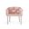 Upholstered Fabric Dining Arm Chair In Pink and Brass