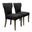 Upholstered Fabric Dining Parsons Chairs Set of 2 In Brown and Dark Gray