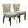 Upholstered Fabric Dining Parsons Chairs Set of 2 In Ivory and Brown