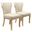 Upholstered Fabric Dining Parsons Chairs Set of 2 In Ivory and Natural