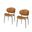 Upholstered Faux Leather Curved Back Dining Side Chairs Set of 2 In Black and Brown