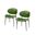 Upholstered Faux Leather Curved Back Dining Side Chairs Set of 2 In Black and Green