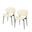 Upholstered Faux Leather Curved Back Dining Side Chairs Set of 2 In Off White and Black