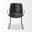 Upholstered Faux Leather Dining Arm Chair In Black