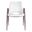 Upholstered Faux Leather Open Back Dining Arm Chairs Set of 2 In White and Brown