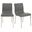Upholstered Leather Dining Side Chairs Set of 2 In Grey and Silver