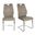 Upholstered Leather Dining Side Chairs Set of 2 In Taupe and Silver